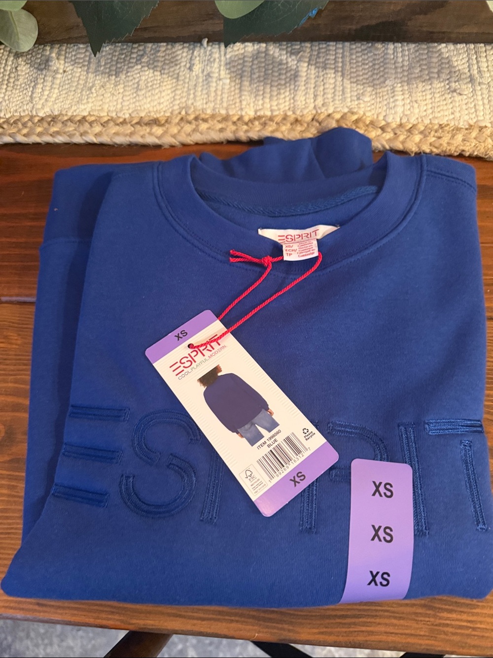 Esprit Royal Blue Embroidered Logo Sweatshirt